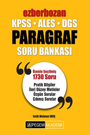Pegem Ezberbozan Paragraf Soru Bankası