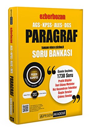 Ags Kpss Ales Dgs Ezberbozan Paragraf Tamamı Video Çözümlü Soru Bankası