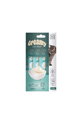 Creamy Somon Balıklı Biftekli Kedi Ödülü 4x15gr