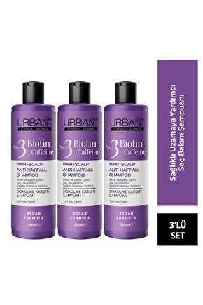 Expert Biotin ve Kafein Dökülme Karşıtı Şampuan Seti 3x350ml-vegan