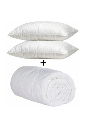 Microfiber Çift Kişilik Yorgan Ve 2 Adet Silikon Yastık