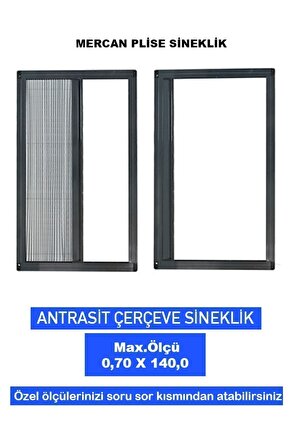 Mercan-plise Akordiyon Sürgülü Pencere Sineklikleri En-0.70 Boy-140.0