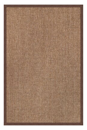 0604-Kahve Kumaş Bordür Sisal Halı Kilim Hav Toz Vermez Kolay Temizlenen Hasır Kilim