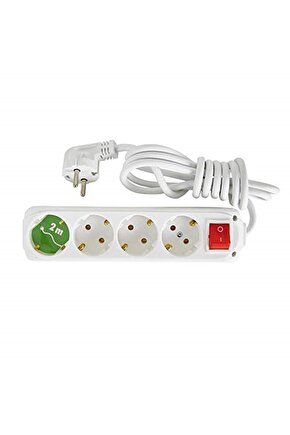 4lü Anahtarlı Topraklı Priz 2 Mt.