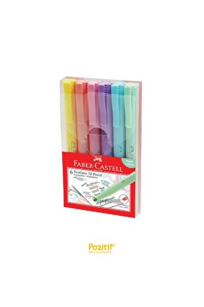 Çok Renkli Faber-castell Fosforlu Kalem 38 Pastel 6lı Poşet*2024