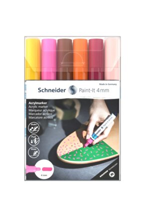 Akrilik Markör 4mm 6lı Soluk Renkler Set 