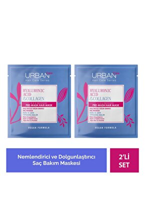 Hyaluronik Asit & Kolajen Kuru ve Cansız Saçlara Özel Duş Öncesi Saç Bakım Maskesi 2x50ml-vegan