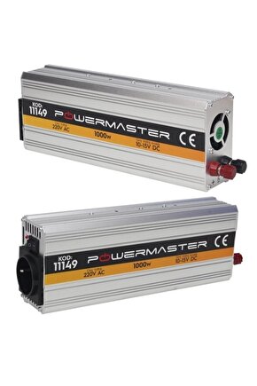 PowerMaster Pm-11149 12 Volt 1000 Watt Modıfıed Sınus Inverter (10-15v Arası-220v Ac)