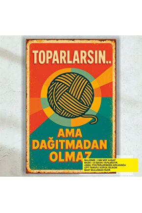 bırak dağınık kalsın komik esprili sözler duvar yazıları retro ahşap poster tablo