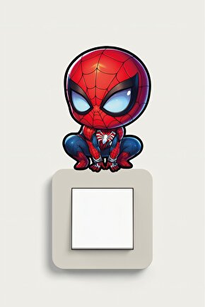 Örümcek Adam Sticker 7,5x11 Cm Su Geçirmez Yüksek Çözünürlüklü Lamba Priz Ev Dekorasyon Sticker