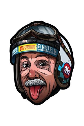 Einstein Sticker 10,6x13,8 Cm Su Geçirmez Yüksek Çözünürlüklü Araba Laptop Motorsiklet Kask Sticker