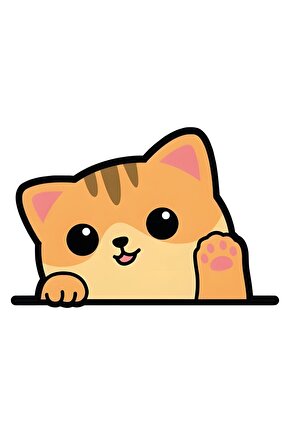 Sarman Kedi Sticker 14x9,5 Cm Su Geçirmez Yüksek Çözünürlüklü Araba Laptop Motorsiklet Kask Sticker