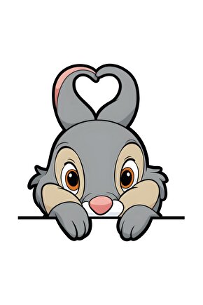 Sevimli Tavşan Sticker 12,5x12,5 Cm Su Geçirmez Yüksek Çözünürlüklü Araba Laptop Oto Motor Sticker