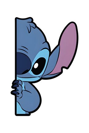 Stitch Sticker 9,5x14 Cm Su Geçirmez Yüksek Çözünürlüklü Araba Laptop Oto Motor Kask Sticker