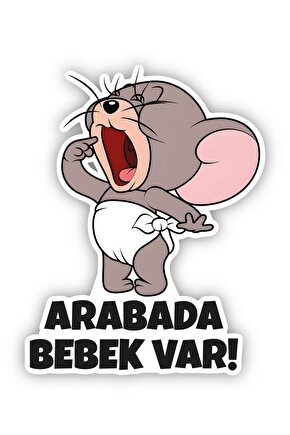 Küçük Jerry Sticker 13,6x18 Cm Su Geçirmez Yüksek Çözünürlüklü Araba Laptop Oto Motor Kask Sticker