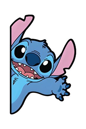 Stitch Sticker 11x16,5 Cm Su Geçirmez Yüksek Çözünürlüklü Araba Laptop Motorsiklet Kask Sticker