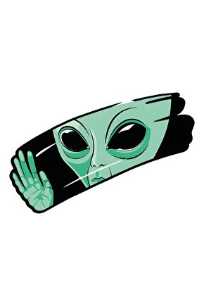 Cam Silen Uzaylı Sticker 14x9 Cm Su Geçirmez Yüksek Çözünürlüklü Araba Laptop Oto Motor Kask Sticker