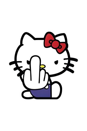 Hello Kitty Sticker 13,5x13 Cm Su Geçirmez Yüksek Çözünürlüklü Araba Laptop Oto Motor Kask Sticker