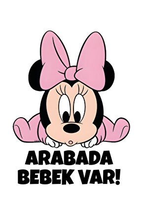 Minnie Mouse Sticker 14,5x19 Cm Su Geçirmez Yüksek Çözünürlüklü Araba Laptop Motor Kask Sticker