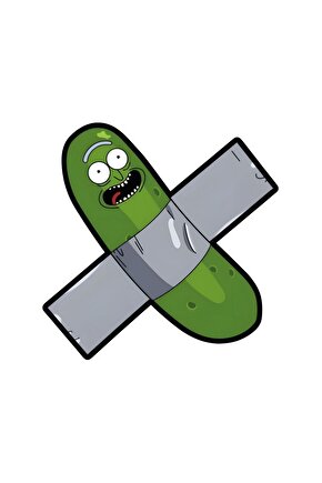 Pickle Rick Sticker 13x13 Cm Su Geçirmez Yüksek Çözünürlüklü Araba Laptop Oto Motor Kask Cam Sticker
