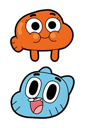 Gumball-darwin Sticker 12x10 Ve 12x10 Cm Ikili Su Geçirmez Araba Laptop Oto Motor Kask Sticker