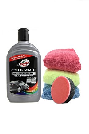 Renkli Cila Gri 500 ml 3 Adet Mikrofiber Bez Cila Süngeri