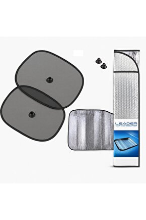 Oto Güneşlik Seti – Ön Cam + Yan Cam (3 Parça)