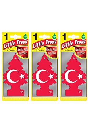 3lü Türk Bayrağı Vanilya Aromalı Asma Oto Kokusu