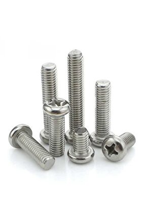 100 adet M3x30 mm YSB (Yuvarlak Silindir Başlı) Vida