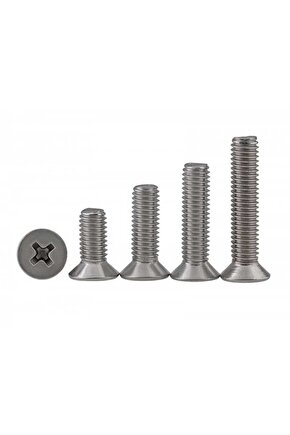 25 adet M3x25 mm YHB (Yuvarlak Havşa Başlı) Vida