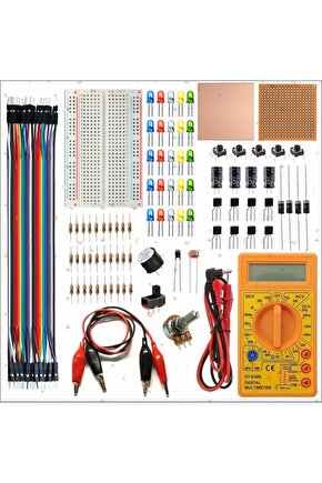 BREADBOARD TEMEL ELEKTRONİK EĞİTİM SETİ + DT830D MULTİMETRE