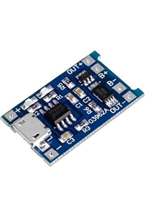 Tp4056 Korumalı Lityum Pil Şarj Devresi Micro Usb 18650