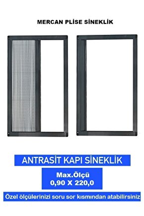 Mercan-plise Akordiyon Sürgülü Kapı Pencere Sineklikleri En-0.90 Boy-220.0