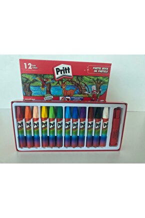 12 Renk Pastel Boya Karton Kutu