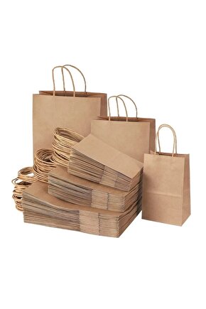 KARTON ÇANTABURGU SAPLI CRAFT ÇANTA 32X12X41 CM (100 ADET)
