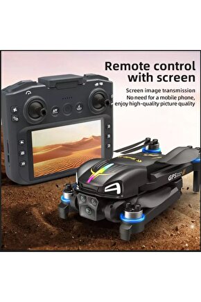 GPS Lİ DRONE EKRANLI UZAKTAN KUMANDA APP DESTEKLİ QUADCOPTER BRUSHLESS MOTOR 4K KAMERA