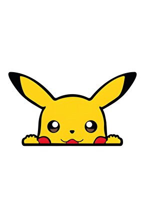 Pikachu Sticker 14x8 Cm Su Geçirmez Yüksek Çözünürlüklü Araba Laptop Motorsiklet Duvar Oda Sticker