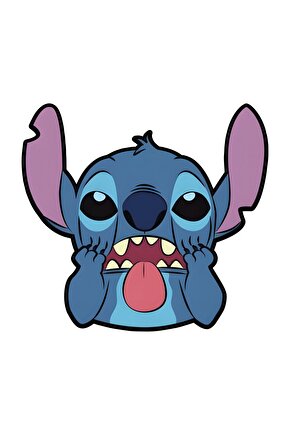 Stitch Sticker 13,5x12,5 Cm Su Geçirmez Yüksek Çözünürlüklü Araba Laptop Motorsiklet Etiket Sticker