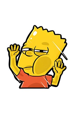 Bart Sticker 13x13,5 Cm Su Geçirmez Yüksek Çözünürlüklü Araba Laptop Oto Motor Kask Duvar Sticker