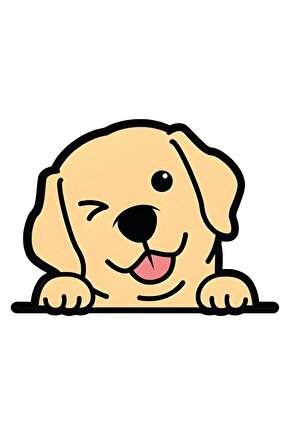 Golden Köpek Sticker 14x10,5 Cm Su Geçirmez Yüksek Çözünürlüklü Araba Laptop Motor Kask Sticker