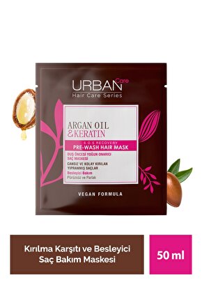 Argan Yağı&keratin Kolay Kırılan Saçlar Besleyici Duş Öncesi Saç Bakım Maskesi-vegan-50ml