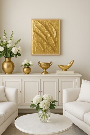 Gold Kabartmalı Dokulu Tablo