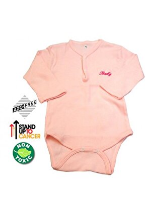 Uzun Kol Kaşkorse Badi (Body) - Pembe  6-12 Ay