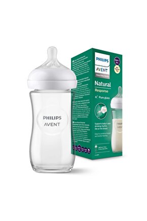 Natural Response Cam Biberon 1 Ay+ 240 ml, Tepkili Biberon Emziği SCY93301