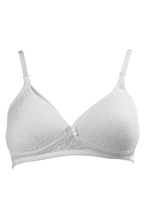 ASFSTORE Sema Baby Dantelli Emzirme Sütyen Beyaz 85 Beden