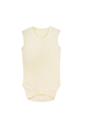 Jakarlı Askılı Badi (BODY) - Krem 12-18 Ay