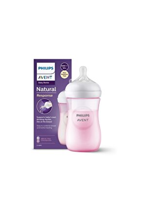 Doğal Tepkili Pp Pembe Biberon 260ml 1 Ay Scy90311, SCY90311, Tek Ebat