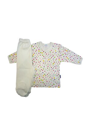 Bebek Pijama Takımı 0-3 Ay - Krem