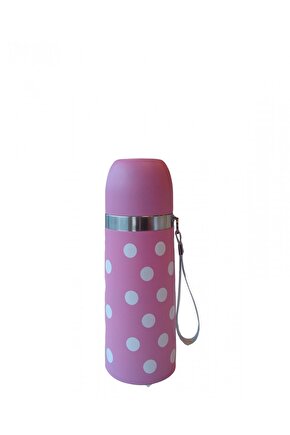 ASFSTORE Sema Baby Puantiyeli Bebek Termosu 350 ml - Pembe