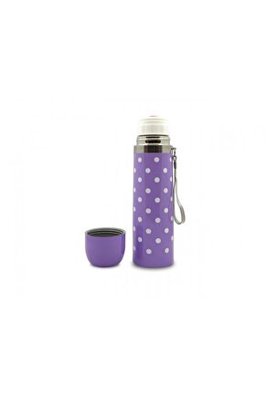 Puantiyeli Bebek Termosu 500 ml - Mor